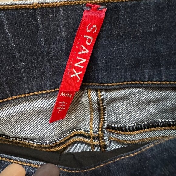 Spanx High Rise Skinny Jeans Pull On Distressed Stretch Denim Capsule Size M - Picture 5 of 5